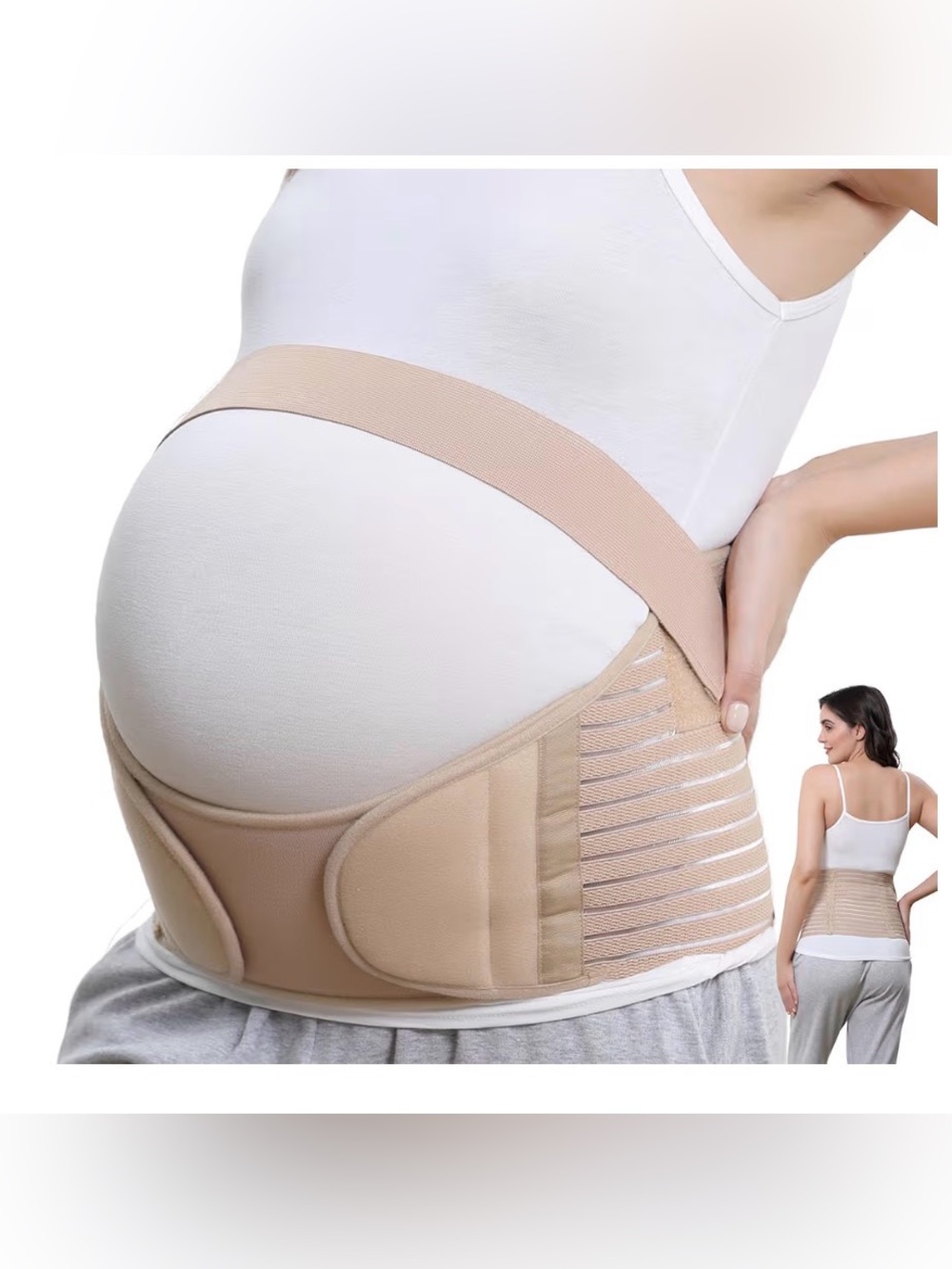 Maternity Support Belt - Beige Pregnancy Belly Band